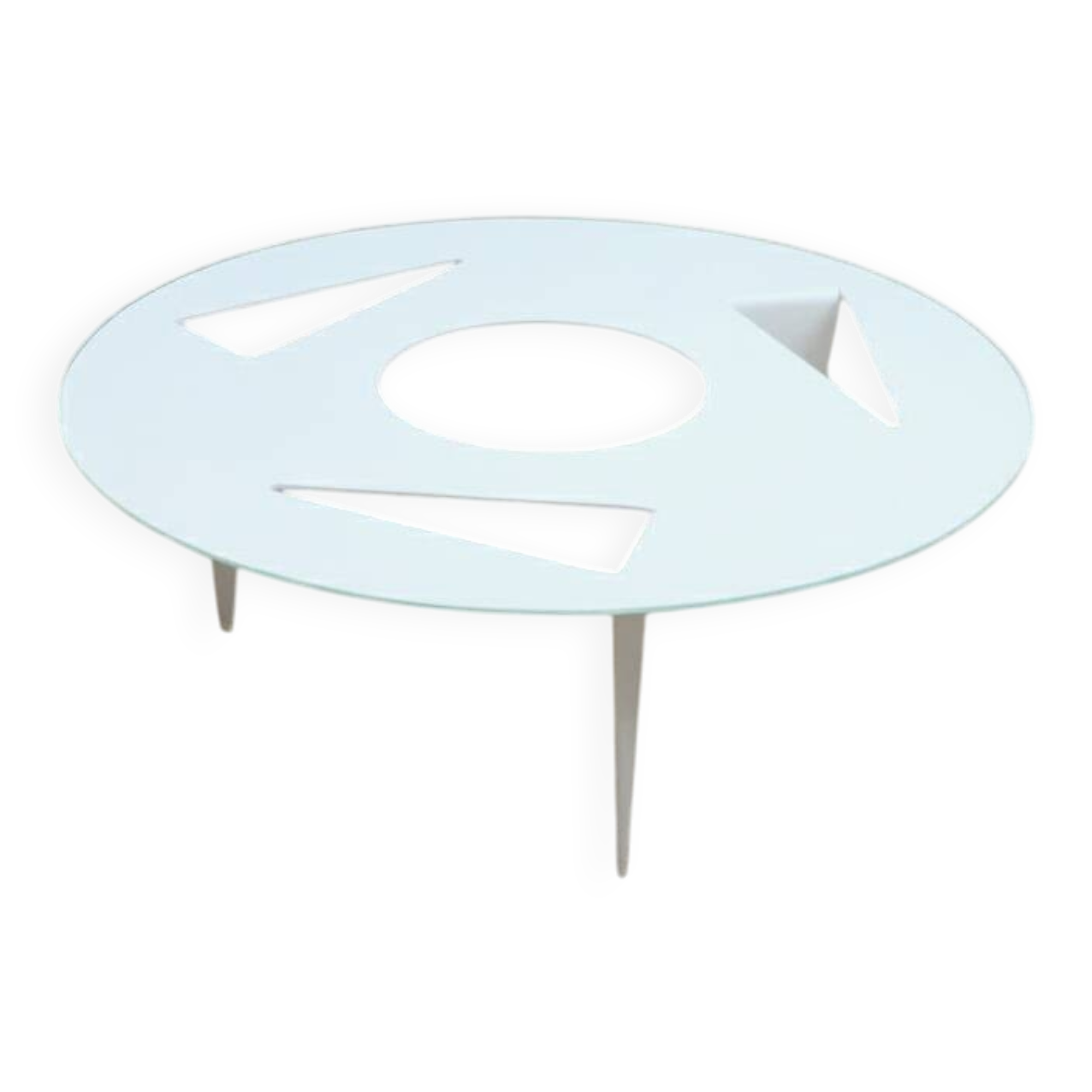 Ulyssimo minimal round coffee table by U. Müller Reisser 1990s