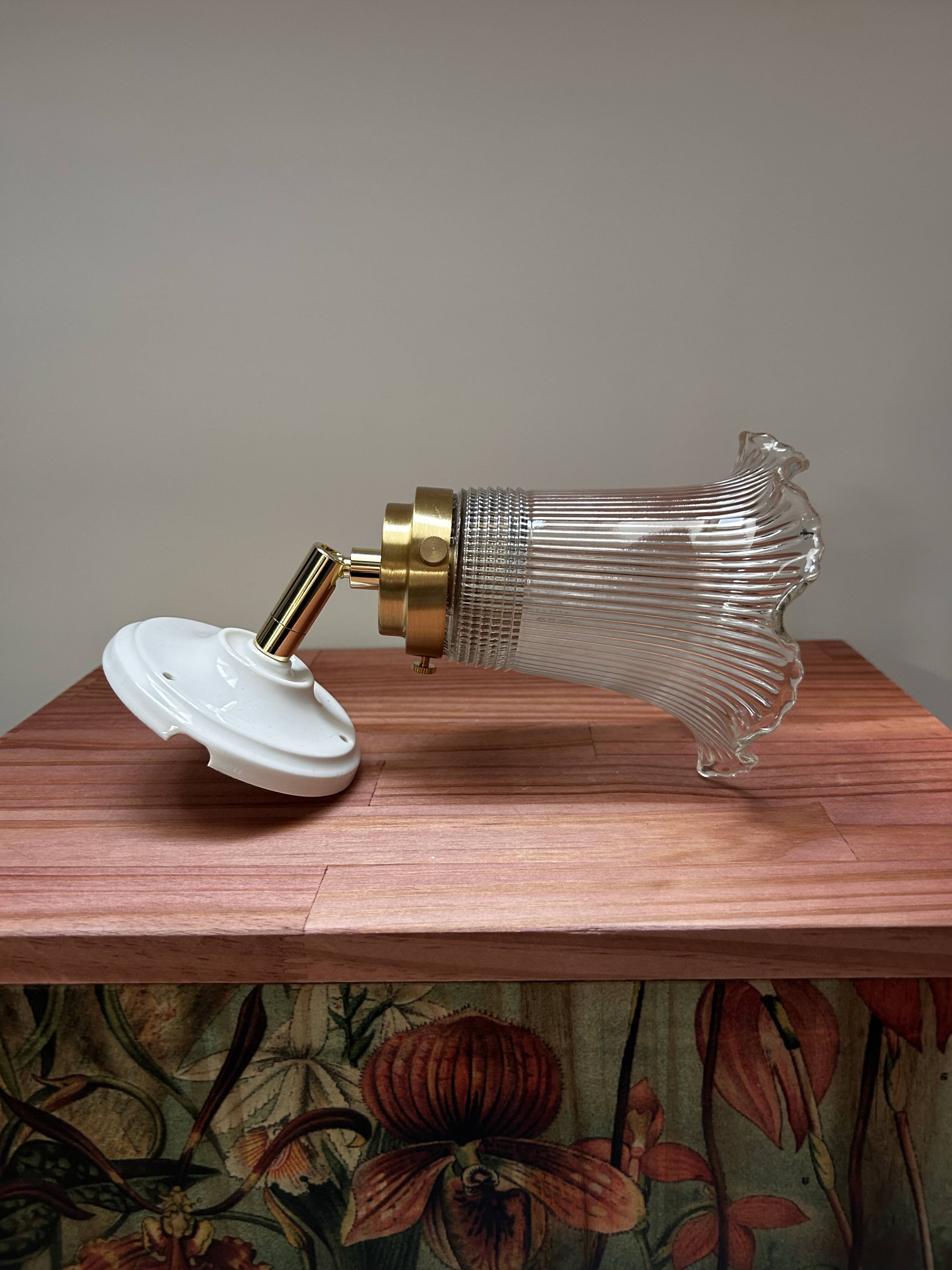 Old vintage holophane tulip wall light