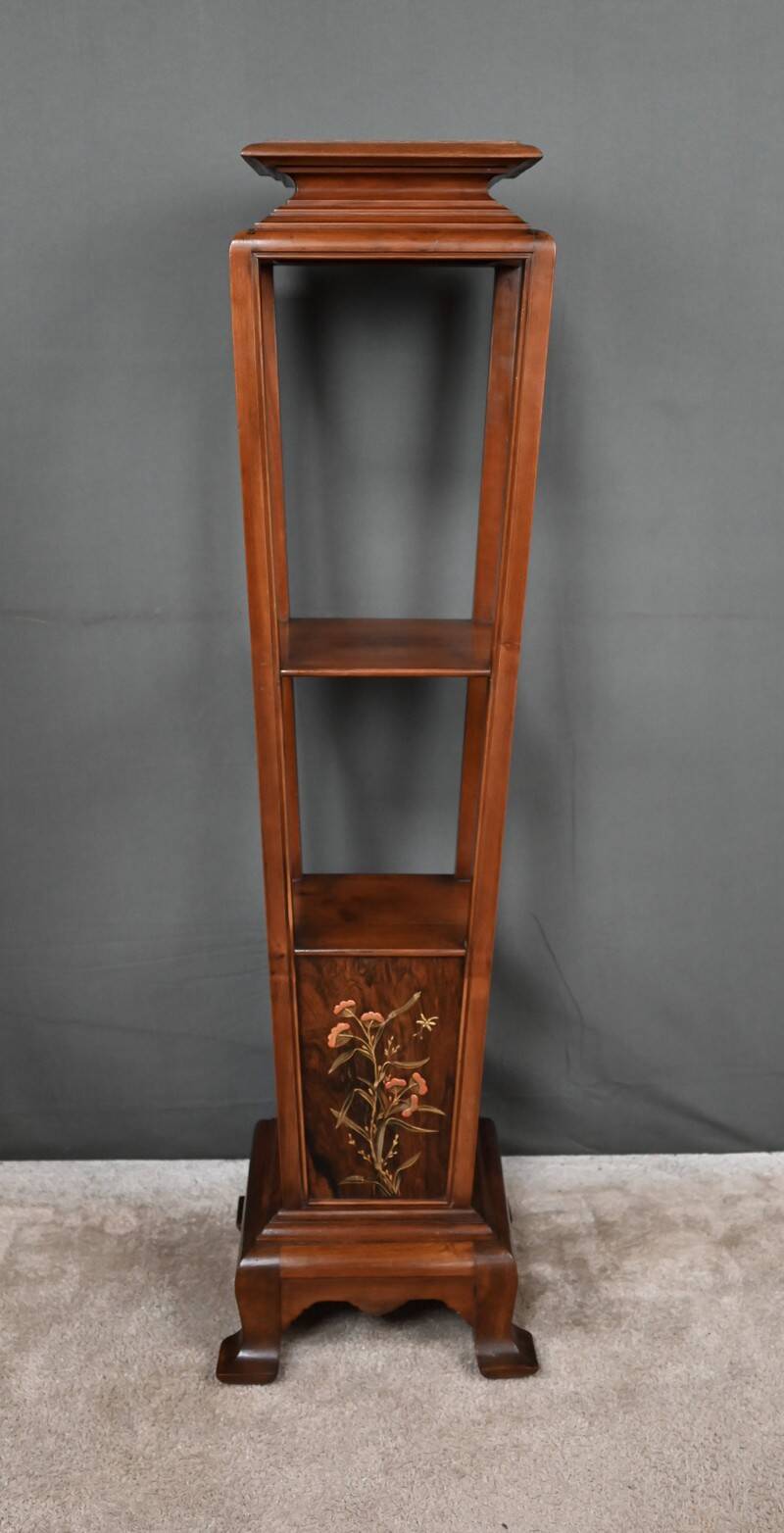 Large Cherry & Walnut Stool, Asian style – Early 20th century