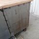 Antique workshop workbench, vintage, metal and wood