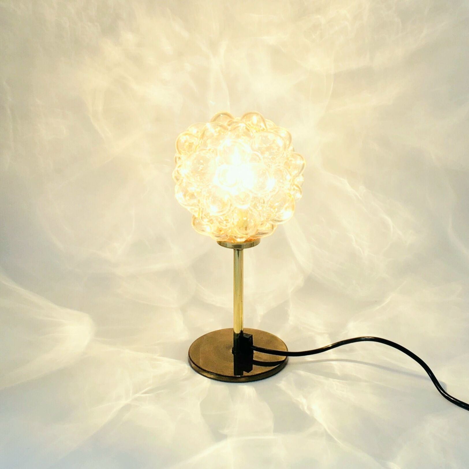 Pair of Mid-Century Bubble Glass Table Lamps by Helena Tynell, Germany, 1960s