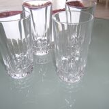 Hollywood regency 4 verres en cristal long drinks