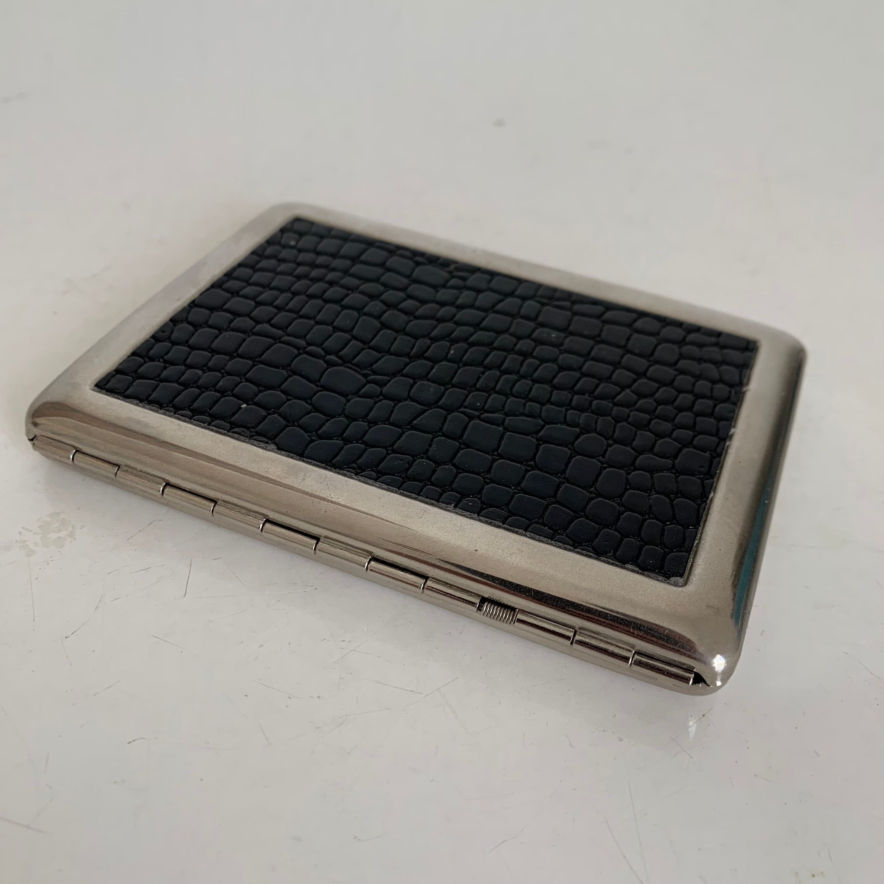 Vintage cigarette holder 1960 imitation leather box - 11 x 8 cm
