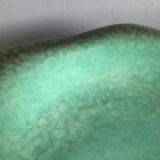 Large dish of the 1950s with wavy edge color green celadon