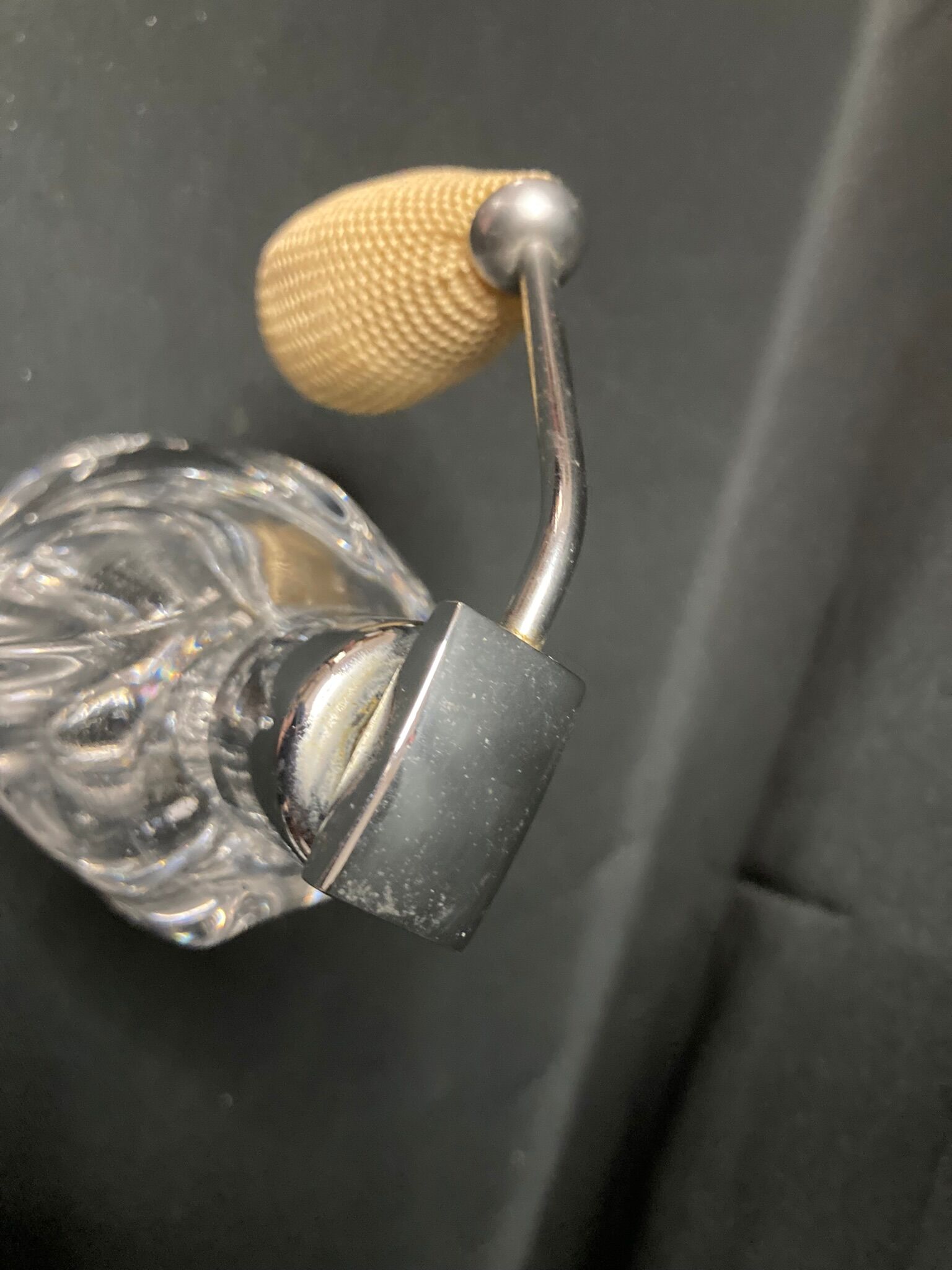 Old bottle perfume vaporizer in crystal and chrome pear XXth