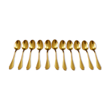 Service 11 spoons mocha gold metal Christofle Alfénide model Pompadour