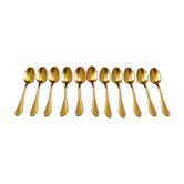 Service 11 spoons mocha gold metal Christofle Alfénide model Pompadour