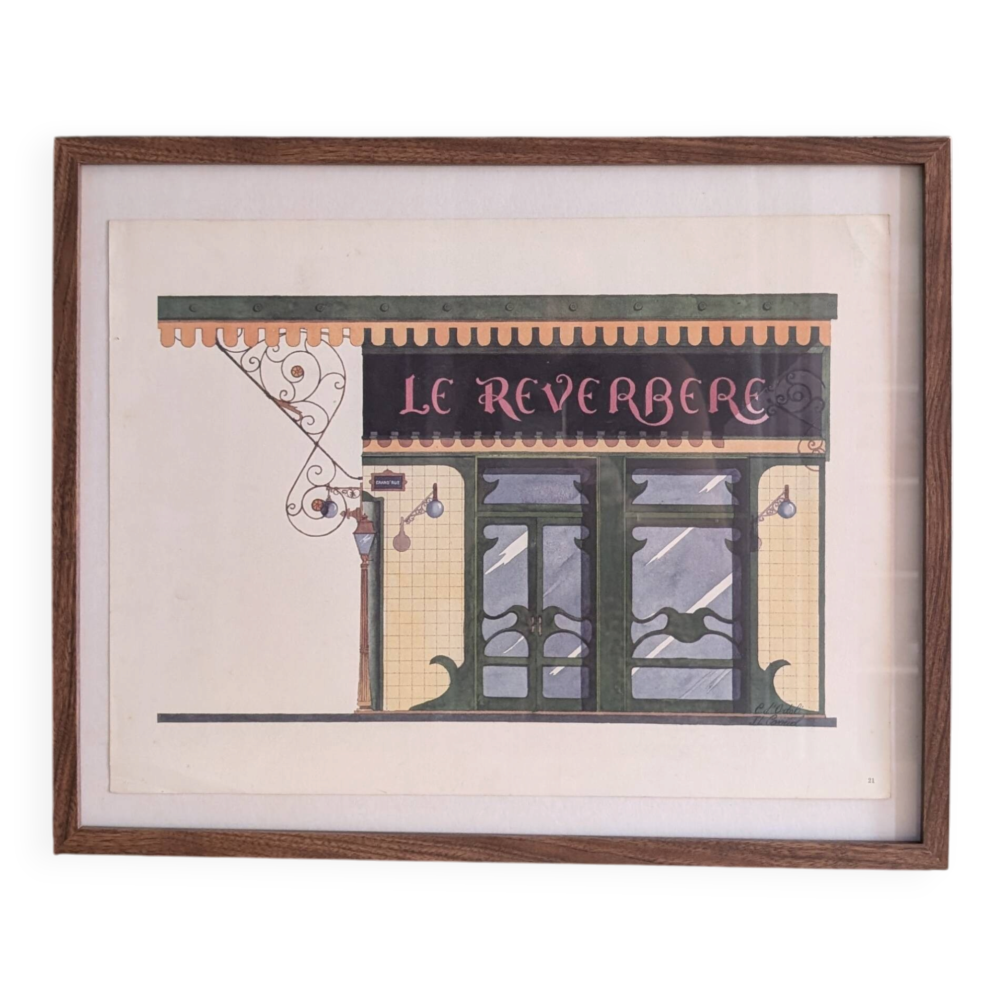 Lithograph "The Street Lamp" – Catherine d'Ortoli