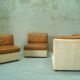 Canapé modulaire en cuir patchwork italien années 1970