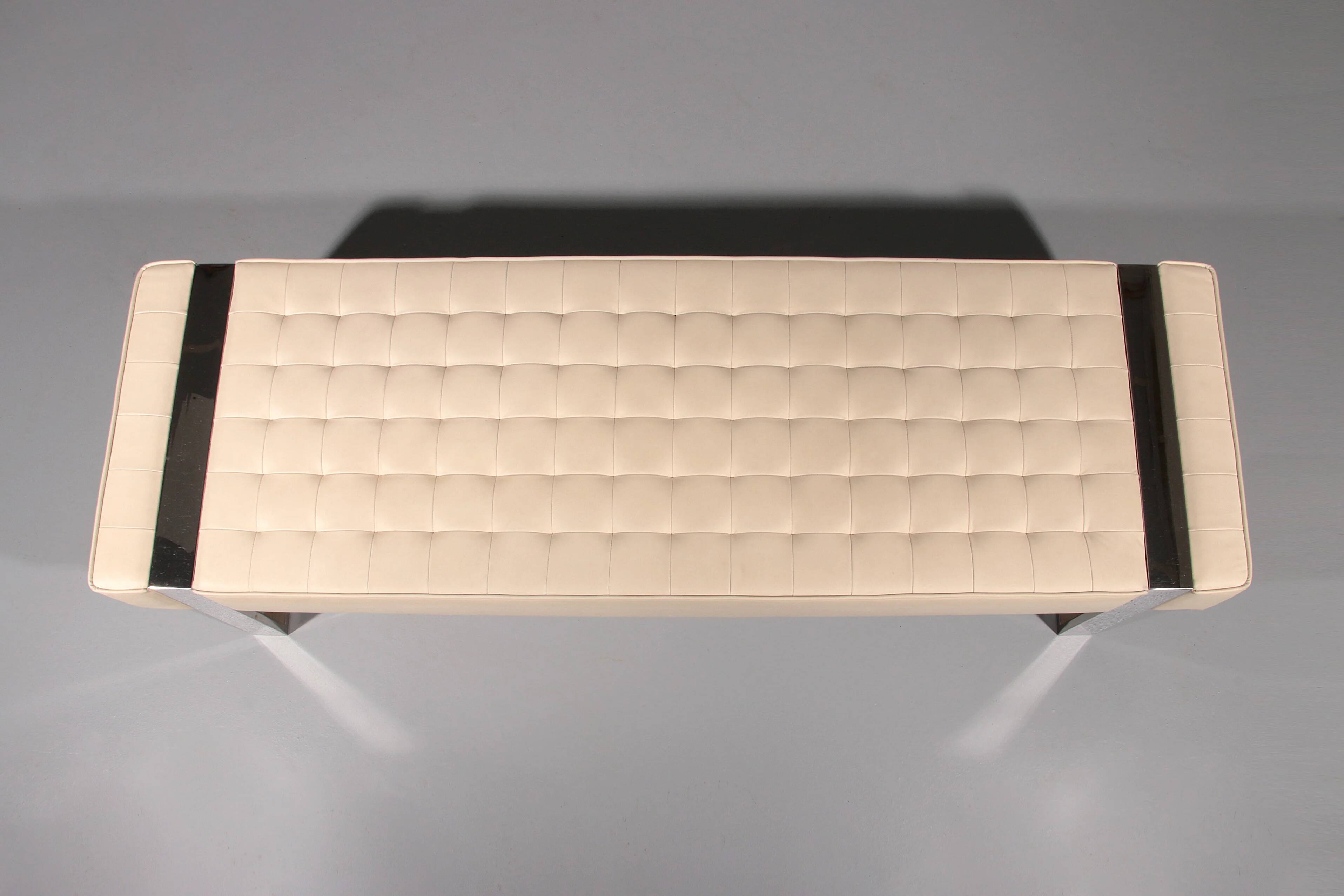 Leather bench with chrome base from Germany 1980