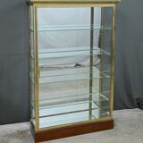 Brass display cabinet with a mirrored back – early 20th century