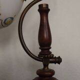 Lampe en bois et verre opalin