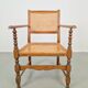 Arts & Crafts Dutch Spool Chair in Oak and Rattan, 1930s