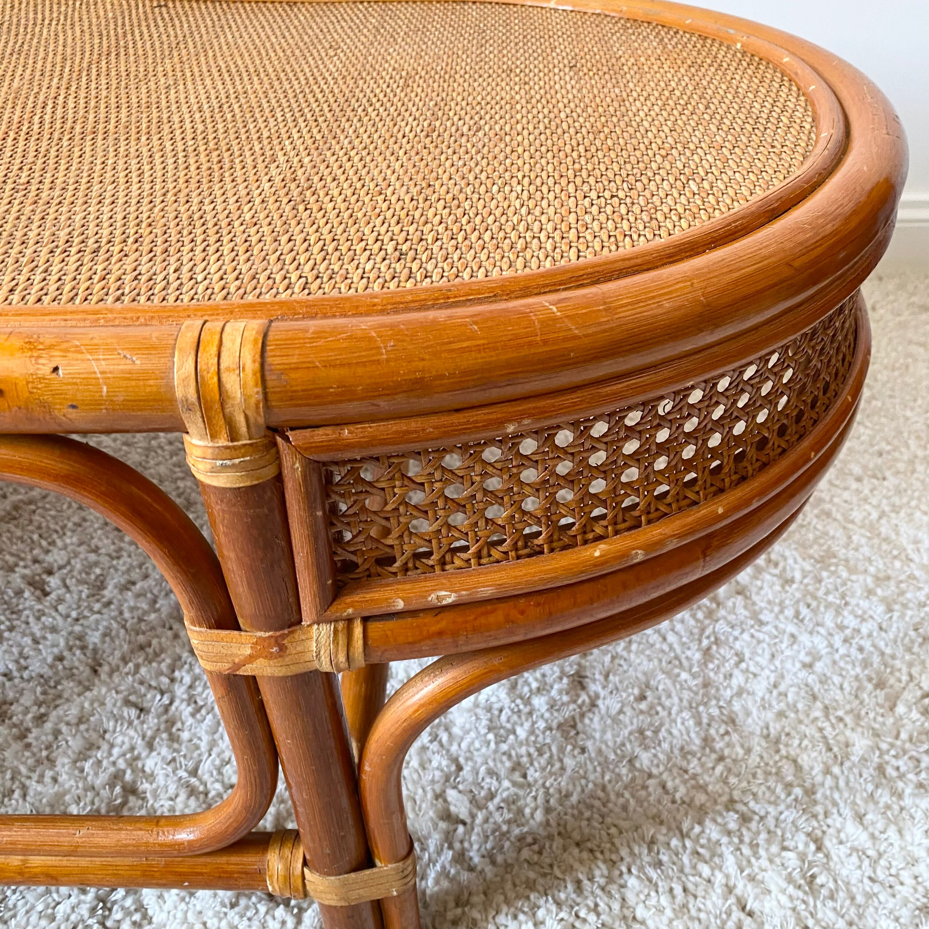 Vintage rattan coffee table