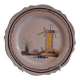 Plate dish with scalloped edges in Nevers earthenware in good condition from the 18th century.
