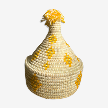 Berber basket tagine white & yellow