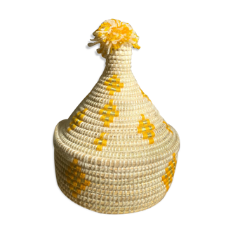 Berber basket tagine white & yellow