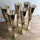 6 flûtes à champagne en laiton doré