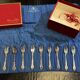 Mappin and Webb box of 12 silver-plated cake forks