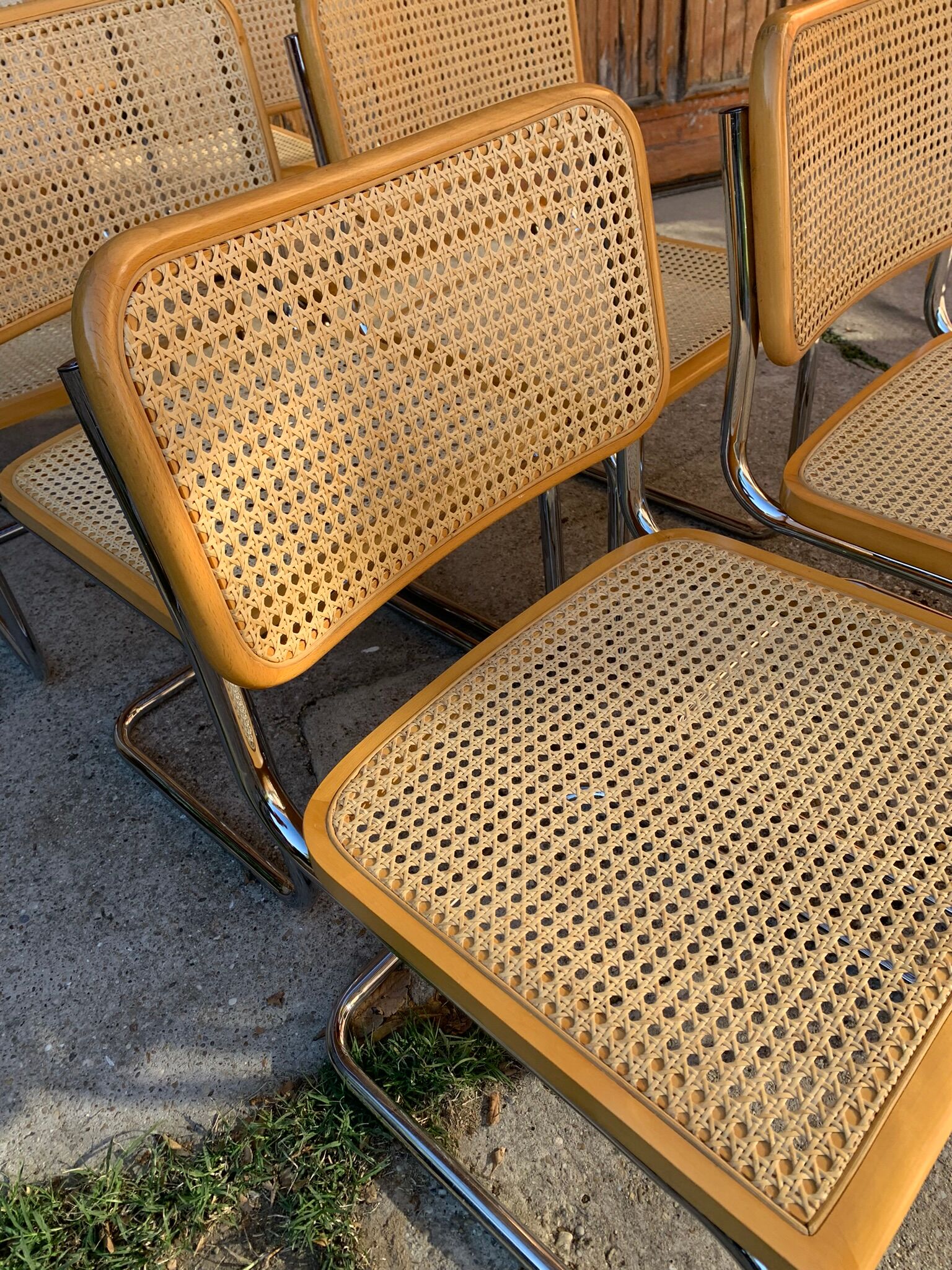 Lot de 6 chaises Cesca du milieu du siècle par Marcel Breuer
