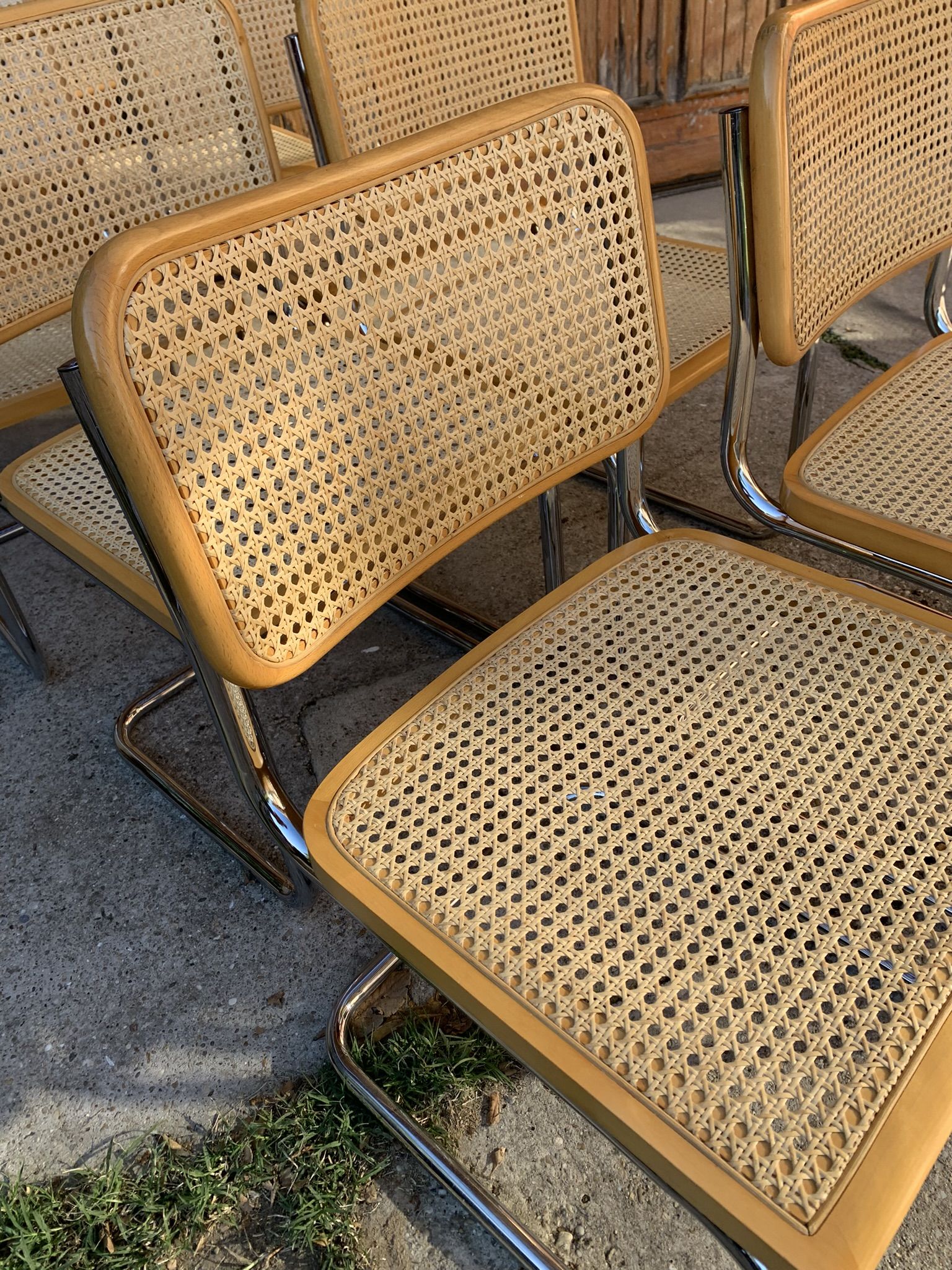 Lot de 6 chaises Cesca du milieu du siècle par Marcel Breuer