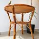 Vintage round rattan coffee table 1970