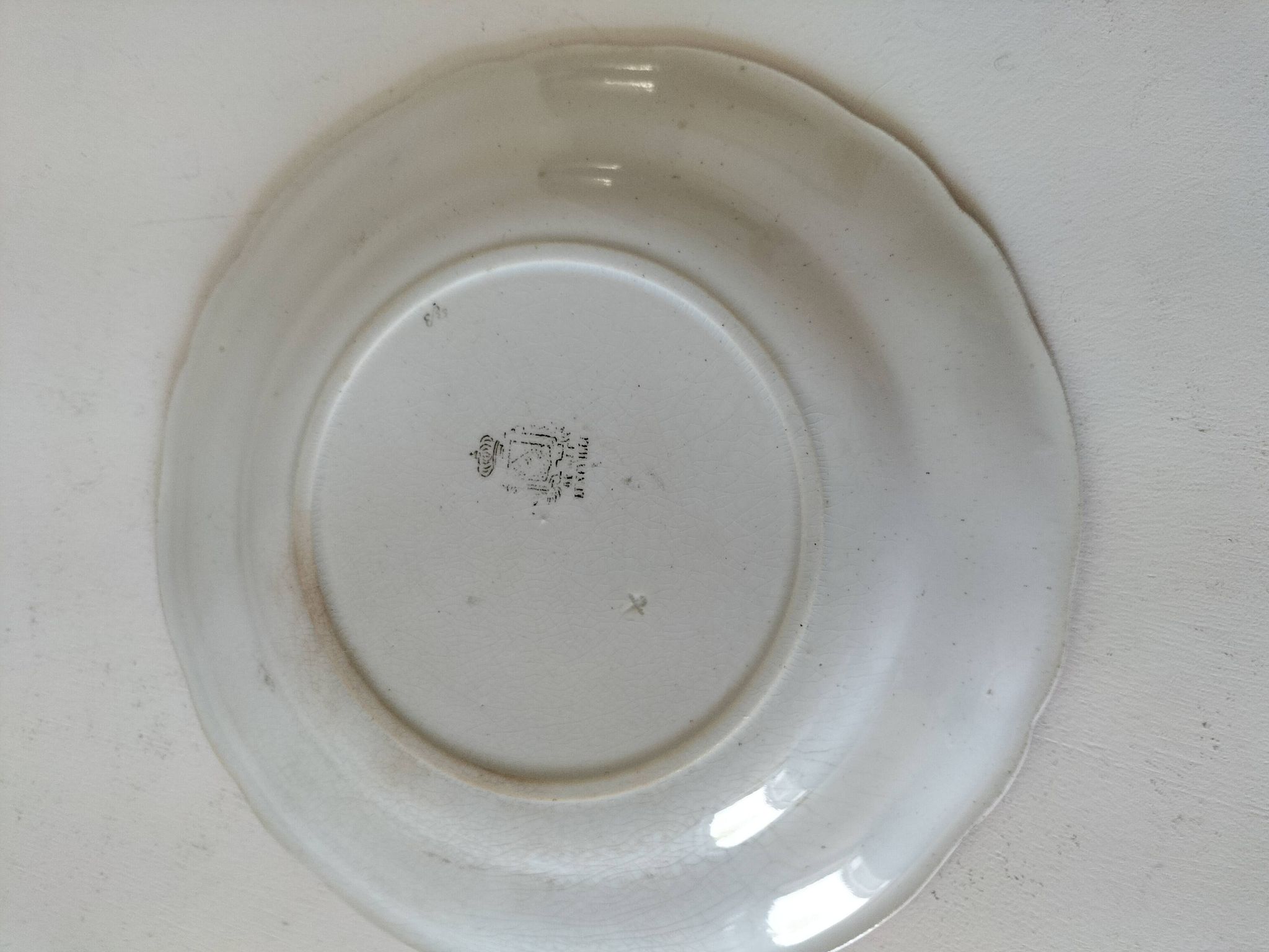Antique Lunéville plate – floral and insect decoration – circa 1840–1860