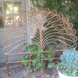 2-seat peacock rattan headboard