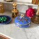Old blue earthenware jewelry box