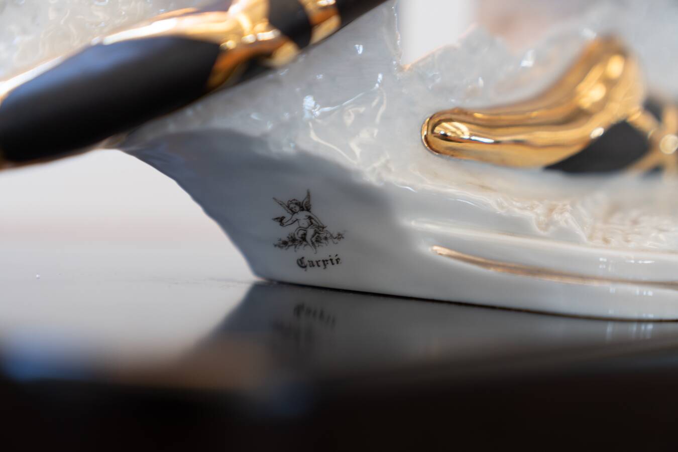 Lamp in murano glass and ceramic