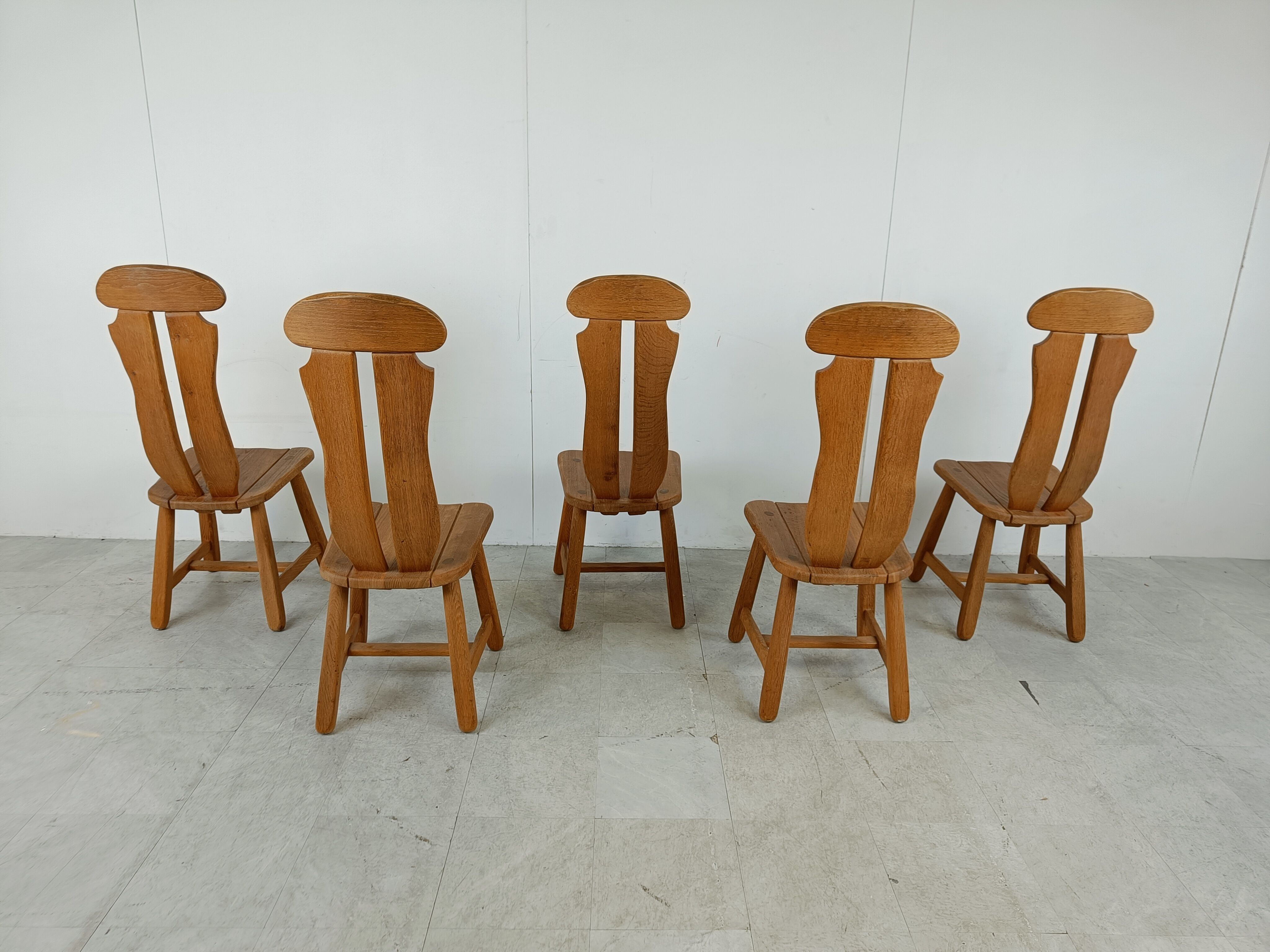 Set of 5 dining chairs by Depuydt Belgium1960s