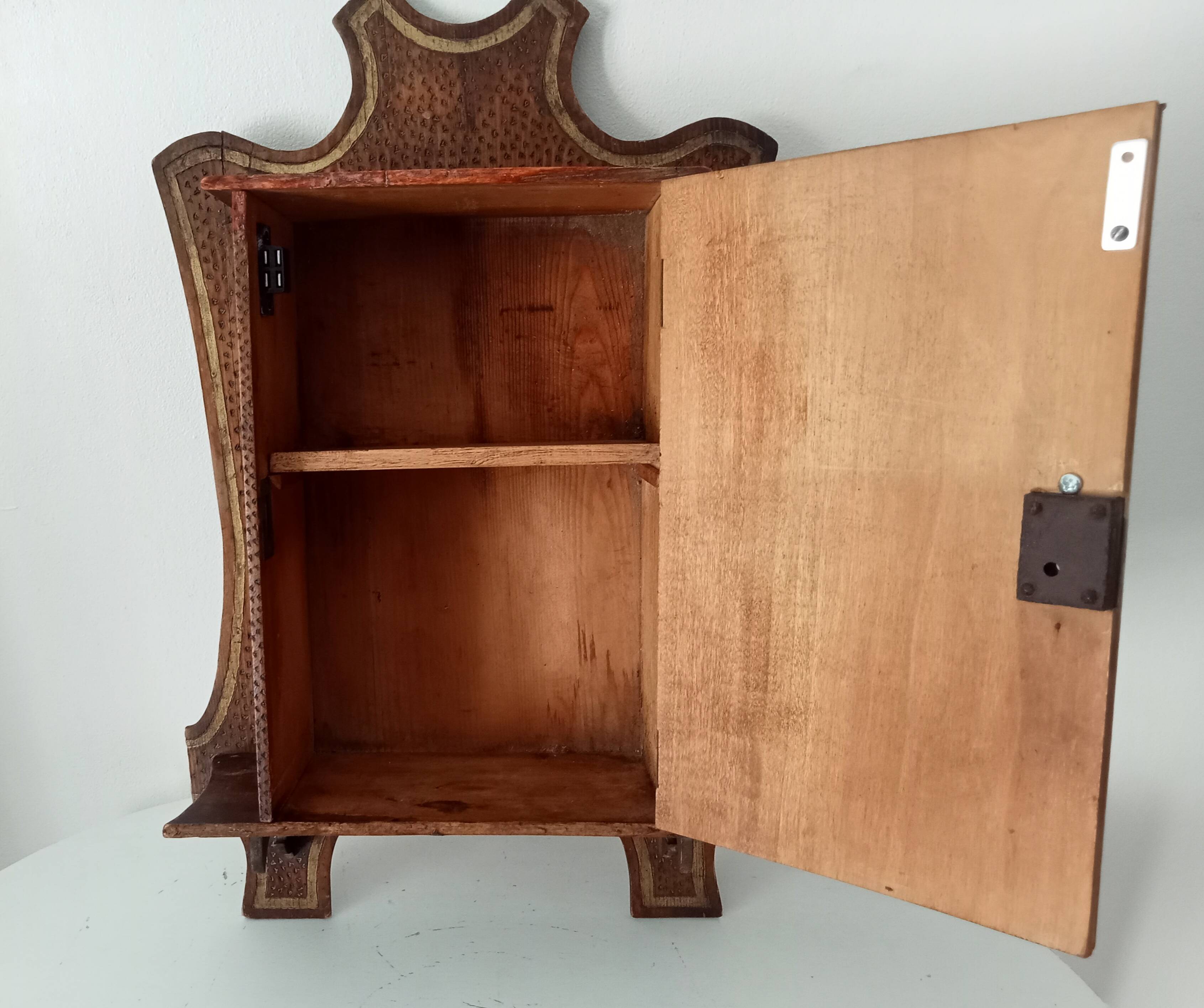 Antique wall cabinet folk art