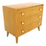 Scandinavian birch chest of drawers, Swedish modern, Sweden, 1940
