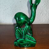 Saint Clement earthenware ashtray representing 1 doe signed Green