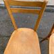 2 Scandinavian bistro chairs by Baumann in light wood from 1980.