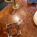 Elm magnifying glass coffee table circa 1970