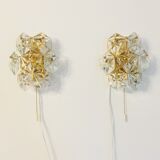 Pair of faceted crystal wall lights / sconces by Kinkeldey, Germany, 1970s