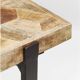 Tortuga table design 180 x 90 cm, made of mango wood and steel.