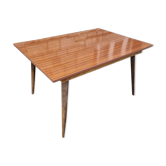 Dining room table, formica, wooden compass legs, 50s