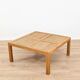 Table basse carrée en bois massif et cannage