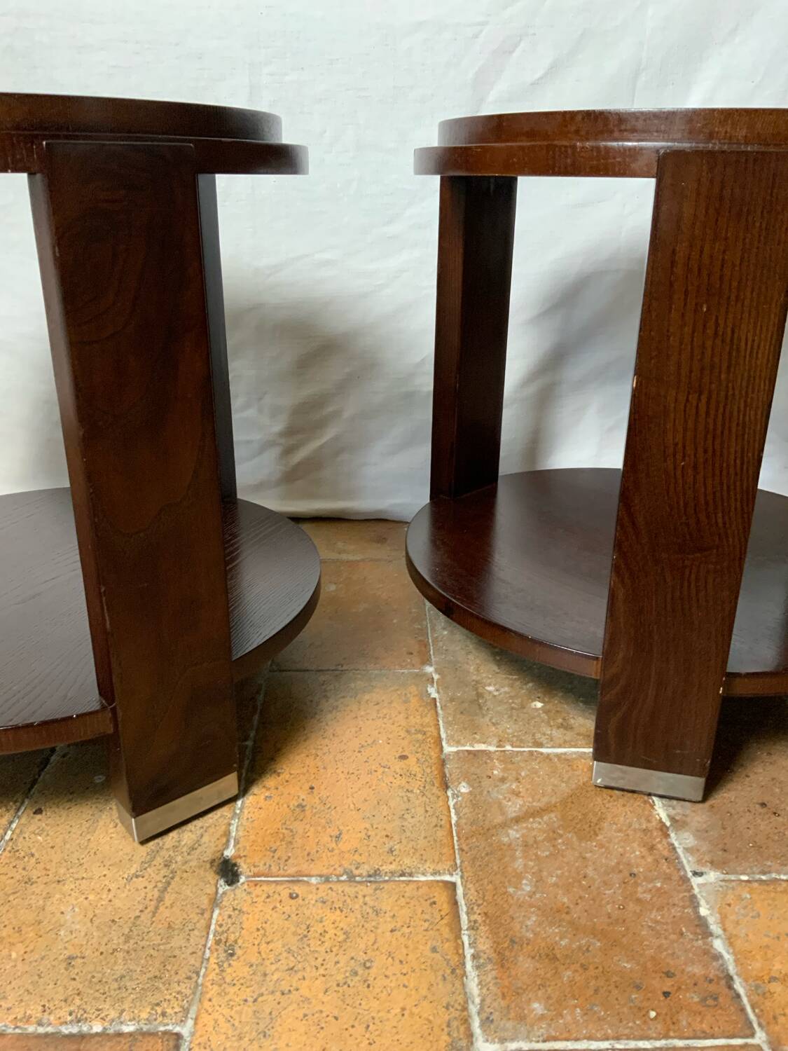 Pair of pedestal tables