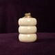 Tommaso Barbi Cream Speckled Ceramic and Brass Table Lighter 1970