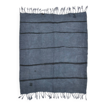 Light Blue Striped Vintage Kilim Rug, 174x204Cm