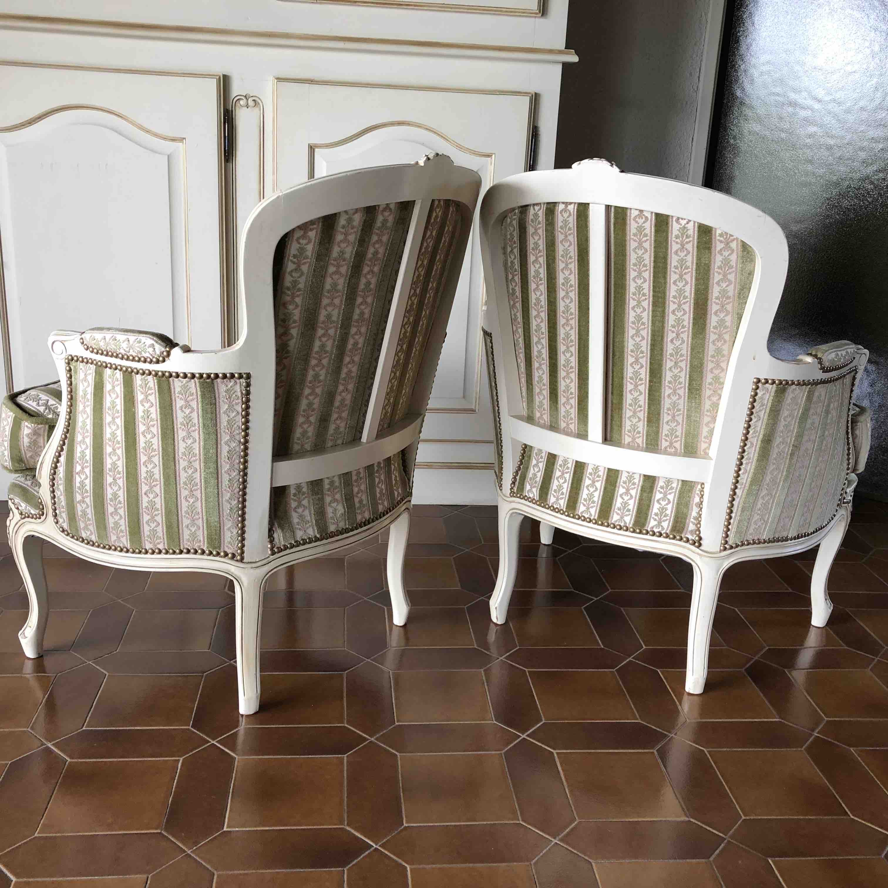 Paire de bergères style Louis XV