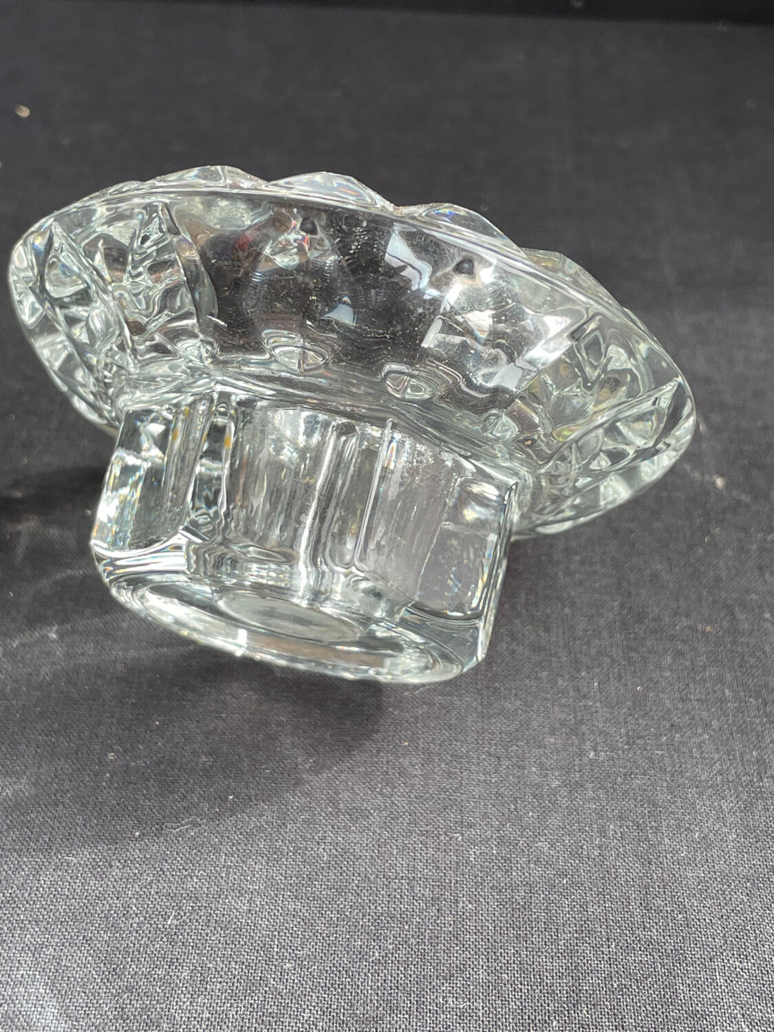 2 vintage Luminarc crystal candle holders
