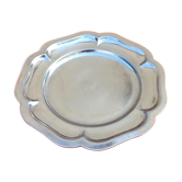 Plat de service service polylobe  inox  années 70