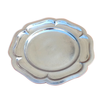 Plat de service service polylobe  inox  années 70
