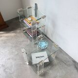 Glass and Plexiglas consoles from the 80s