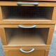 IKEA 1990 wood and frosted glass chest of drawers.