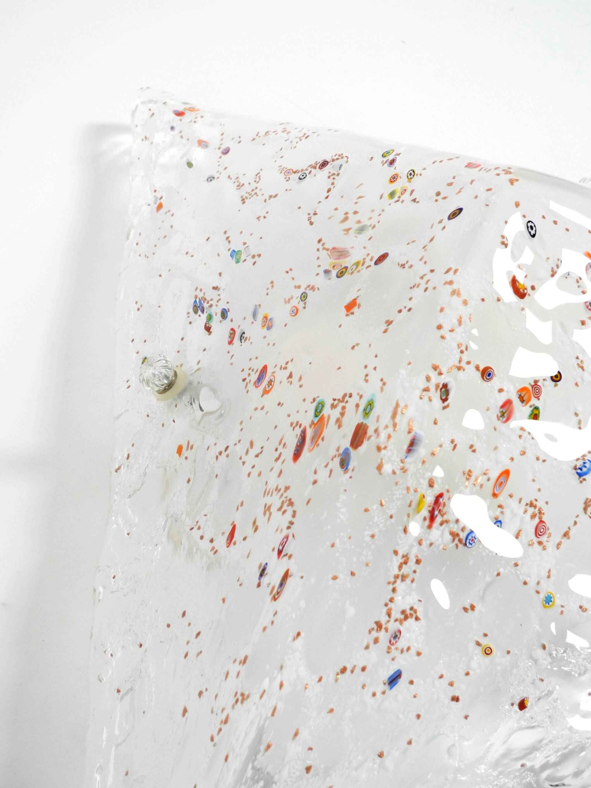 Post Modern Murano glass triangle ceiling lamp by Sylcom, Italy, 1985